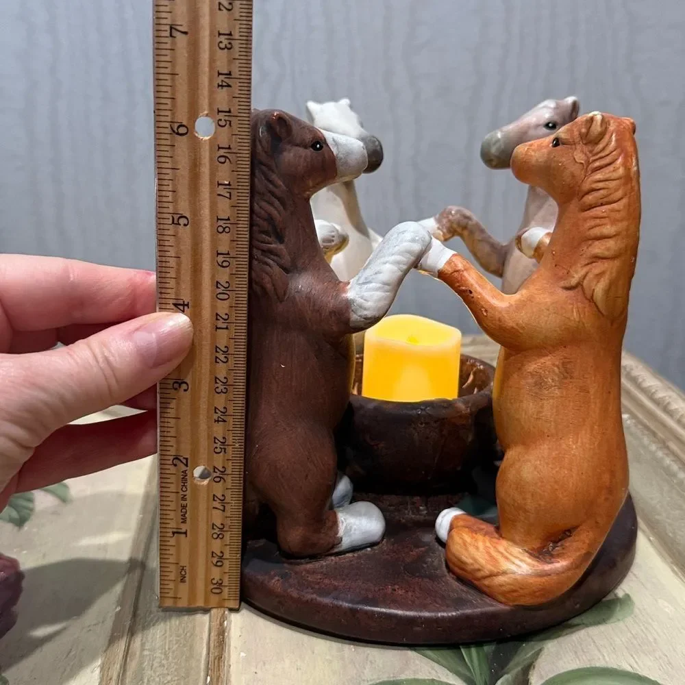 Vintage 2002 PENCO HORSES Circle of Friends Candle Holder